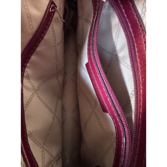 Michael Kors Crossbody Bag Patent Leather Burgundy - Picture 7 of 8